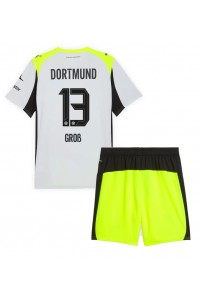 Borussia Dortmund Pascal Gross #13 Jalkapallovaatteet Lasten Vieraspeliasu 2025-26 Lyhythihainen (+ Lyhyet housut)